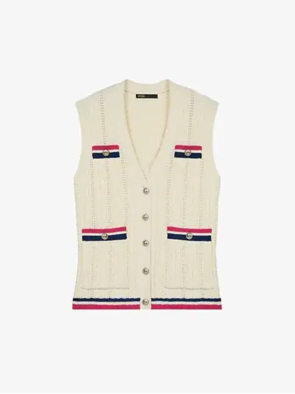 Maje  martingale sleeveless knitted cardigan